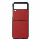 For Samsung Galaxy Z Flip3 5G Genuine Leather Lychee Texture Phone Case(Red) - 1