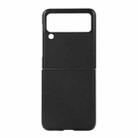 For Samsung Galaxy Z Flip3 5G Sheep Texture Genuine Leather Phone Case(Black) - 1