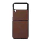 For Samsung Galaxy Z Flip3 5G Sheep Texture Genuine Leather Phone Case(Brown) - 1