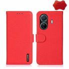 For vivo S15e KHAZNEH Litchi Genuine Leather Phone Case(Red) - 1