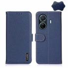 For vivo S15e KHAZNEH Litchi Genuine Leather Phone Case(Blue) - 1