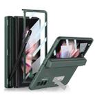 For Samsung Galaxy Z Fold3 5G GKK Integrated Magnetic Full Coverage Phone Flip Case with Pen Box(Dark Night Green) - 1