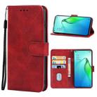 For OPPO Reno8 Leather Phone Case(Red) - 1