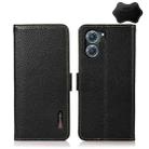 For OPPO K10 5G KHAZNEH Side-Magnetic Litchi Genuine Leather RFID Phone Case(Black) - 1