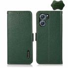 For OPPO K10 5G KHAZNEH Side-Magnetic Litchi Genuine Leather RFID Phone Case(Green) - 1