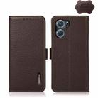 For OPPO K10 5G KHAZNEH Side-Magnetic Litchi Genuine Leather RFID Phone Case(Brown) - 1