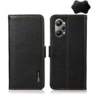 For OPPO K10 Pro 5G KHAZNEH Side-Magnetic Litchi Genuine Leather RFID Phone Case(Black) - 1