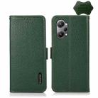 For OPPO K10 Pro 5G KHAZNEH Side-Magnetic Litchi Genuine Leather RFID Phone Case(Green) - 1