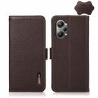 For OPPO K10 Pro 5G KHAZNEH Side-Magnetic Litchi Genuine Leather RFID Phone Case(Brown) - 1