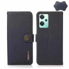 For OnePlus Nord CE 2 Lite 5G KHAZNEH Custer Genuine Leather RFID Phone Case(Blue) - 1