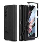 For Samsung Galaxy Z Fold3 5G GKK Magnetic Hinge Plain Leather Phone Flip Case with Pen Box(Black) - 1