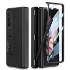 For Samsung Galaxy Z Fold3 5G GKK Magnetic Hinge Plain Leather Phone Flip Case with Pen Box(Cross Texture) - 1