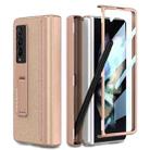 For Samsung Galaxy Z Fold3 5G GKK Magnetic Hinge Plain Leather Phone Flip Case with Pen Box(Mist Gold) - 1