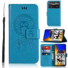 For Xiaomi Poco M4 Pro 4G Wind Chime Owl Embossing Pattern Horizontal Flip Leather Phone Case(Blue) - 1