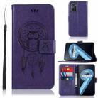 For OPPO Realme 9i Wind Chime Owl Embossing Pattern Horizontal Flip Leather Phone Case(Purple) - 1