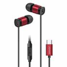 USAMS US-SJ576 EP-46 Type-C In-Ear Aluminum Alloy Wired Headphone(Red) - 1