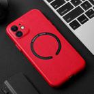 For iPhone 12 Pro Magsafe Magnetic Leather Phone Case(Red) - 1