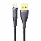 USAMS US-SJ571 Icy Series 1.2m USB to 8 Pin Aluminum Alloy Fast Charging Data Cable(Black) - 1