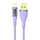 USAMS US-SJ571 Icy Series 1.2m USB to 8 Pin Aluminum Alloy Fast Charging Data Cable(Purple) - 1