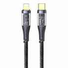 USAMS US-SJ573 Icy Series 1.2m Type-C to 8 Pin PD 20W Aluminum Alloy Data Cable(Black) - 1