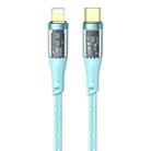 USAMS US-SJ573 Icy Series 1.2m Type-C to 8 Pin PD 20W Aluminum Alloy Data Cable(Green) - 1