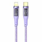 USAMS US-SJ573 Icy Series 1.2m Type-C to 8 Pin PD 20W Aluminum Alloy Data Cable(Purple) - 1