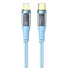 USAMS US-SJ573 Icy Series 1.2m Type-C to 8 Pin PD 20W Aluminum Alloy Data Cable(Blue) - 1