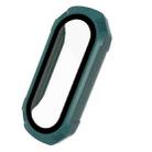 For Xiaomi Mi Band 6 / 5 / 4 / 3 PC + Tempered Glass Watch Case(Pine Needle Green) - 1