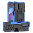 For Motorola Moto G 5G 2022 Tire Texture TPU + PC Phone Case with Holder(Blue) - 1