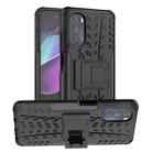 For Motorola Moto G 5G 2022 Tire Texture TPU + PC Phone Case with Holder(Black) - 1