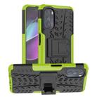 For Motorola Moto G 5G 2022 Tire Texture TPU + PC Phone Case with Holder(Green) - 1