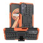 For OPPO Realme 9i Tire Texture TPU + PC Phone Case with Holder(Orange) - 1