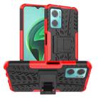 For Xiaomi Redmi Note 11E 5G Tire Texture TPU + PC Phone Case with Holder(Red) - 1