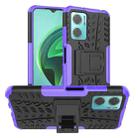 For Xiaomi Redmi Note 11E 5G Tire Texture TPU + PC Phone Case with Holder(Purple) - 1