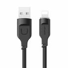 USAMS US-SJ565 Lithe Series 1.2m USB to 8 Pin Fast Charging Cable with Indicator Light(Black) - 1