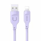 USAMS US-SJ565 Lithe Series 1.2m USB to 8 Pin Fast Charging Cable with Indicator Light(Purple) - 1