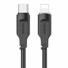 USAMS US-SJ566 Lithe Series 1.2m Type-C to 8 Pin PD 20W Fast Charging Cable with Light(Black) - 1