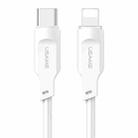 USAMS US-SJ566 Lithe Series 1.2m Type-C to 8 Pin PD 20W Fast Charging Cable with Light(White) - 1