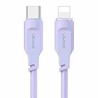 USAMS US-SJ566 Lithe Series 1.2m Type-C to 8 Pin PD 20W Fast Charging Cable with Light(Purple) - 1