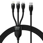 Baseus Flash Series II 1.5m 3 in 1 Type-C to Micro USB + 8 Pin + Type-C 100W Fast Charging Cable(Black) - 1
