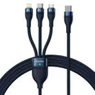 Baseus Flash Series II 1.5m 3 in 1 Type-C to Micro USB + 8 Pin + Type-C 100W Fast Charging Cable(Blue) - 1