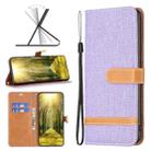 For Xiaomi 12 Lite Color Block Denim Texture Leather Phone Case(Purple) - 1