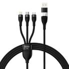 Baseus Flash Series II 1.2m USB + Type-C to Micro USB + 8 Pin + Type-C 100W Fast Charging Cable(Black) - 1