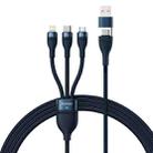 Baseus Flash Series II 1.2m USB + Type-C to Micro USB + 8 Pin + Type-C 100W Fast Charging Cable(Blue) - 1