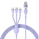 Baseus Flash Series II 1.2m USB + Type-C to Micro USB + 8 Pin + Type-C 100W Fast Charging Cable(Purple) - 1