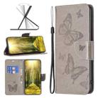 For Xiaomi 12 Lite Two Butterflies Embossing Leather Phone Case(Grey) - 1