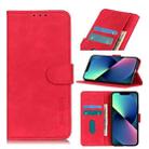 For iPhone 14 Plus KHAZNEH Retro Texture Leather Phone Case  (Red) - 1