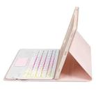 T098B-AS Skin Feel Pen Slot Touch Pad Backlight Bluetooth Keyboard Leather Tablet Case For iPad Air 4 10.9 2020 / Air 5 10.9 2022 (Pink) - 5