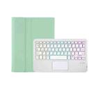 T098B-AS Skin Feel Pen Slot Touch Pad Backlight Bluetooth Keyboard Leather Tablet Case For iPad Air 4 10.9 2020 / Air 5 10.9 2022 (Mint Green) - 2