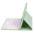 T098B-AS Skin Feel Pen Slot Touch Pad Backlight Bluetooth Keyboard Leather Tablet Case For iPad Air 4 10.9 2020 / Air 5 10.9 2022 (Mint Green) - 5